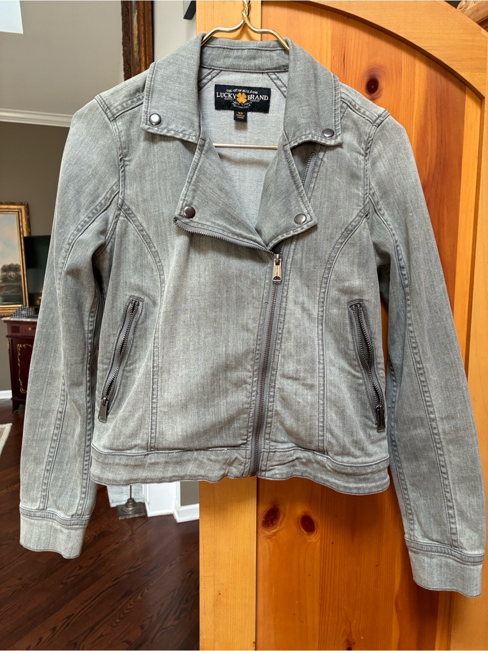 Lucky Brand Light Gray Denim Jean Jacket - Women's